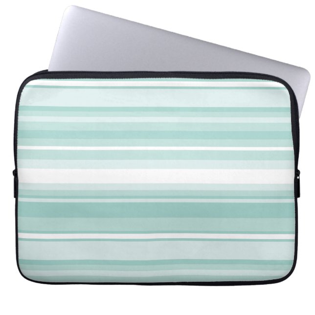 Housse Pour Ordinateur Portable Bandes vertes à la menthe (Devant)