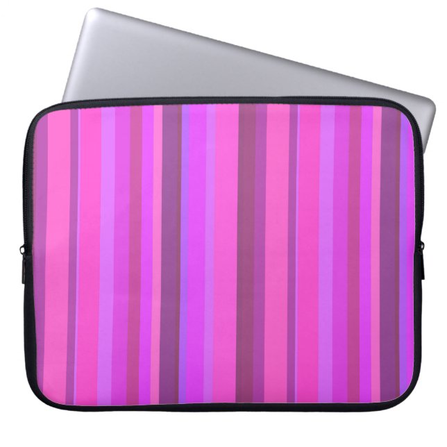 Housse Pour Ordinateur Portable Bandes verticales roses (Devant)