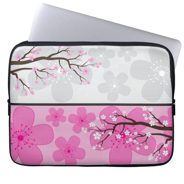 Housse Pour Ordinateur Portable Bannières de fleurs de cerisier (Devant)