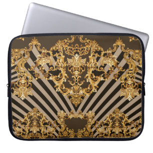 Housse Pour Ordinateur Portable Baroque d'or : conception motif géométrique