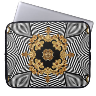 Housse Pour Ordinateur Portable Baroque d'or : Ornement de chaînes élégantes