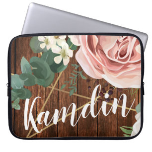 Housse Pour Ordinateur Portable Barre de Rose de Coque de jardin géométrique pour