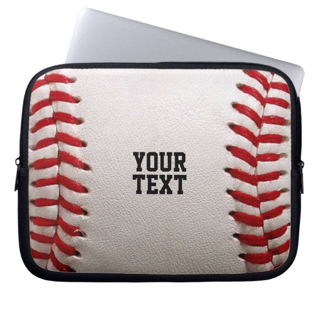 Housse Pour Ordinateur Portable Baseball avec texte personnalisable (Devant)
