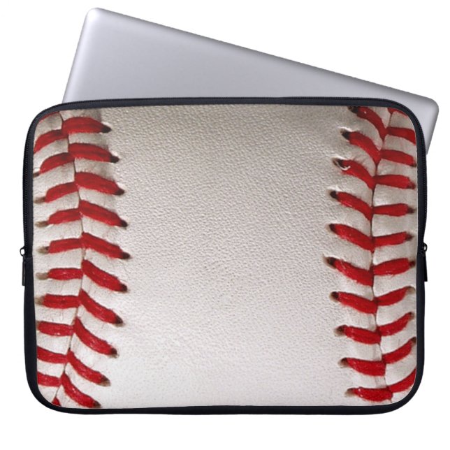Housse Pour Ordinateur Portable Baseball et Softball Classiques Couture Rouge (Devant)