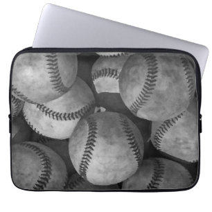 Housse Pour Ordinateur Portable Baseball noir et blanc