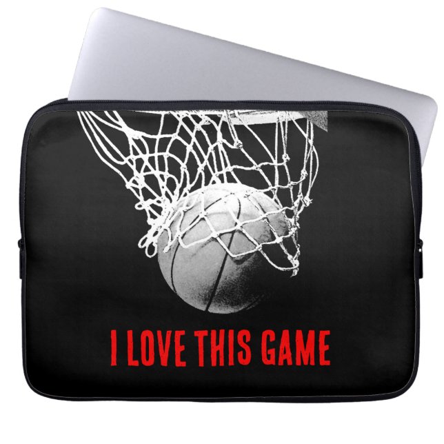 Housse Pour Ordinateur Portable Basket-ball Black & White Love (Devant)