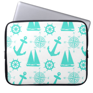 Housse Pour Ordinateur Portable Bateau côtier bleu turquoise