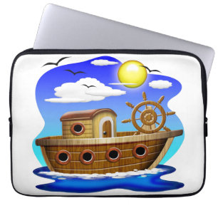 Housse Pour Ordinateur Portable Bateau de pêche dessin animé