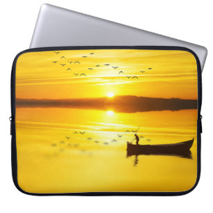 Housse Pour Ordinateur Portable Bateau traditionnel de pêcheurs Sunrise