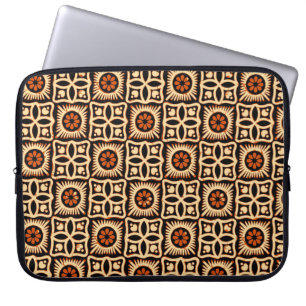 Housse Pour Ordinateur Portable Batik abstrait, motif textile sans soudure.