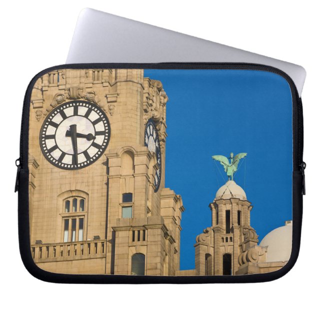 Housse Pour Ordinateur Portable Bâtiment Liver, Liverpool, Merseyside, Angleterre (Devant)