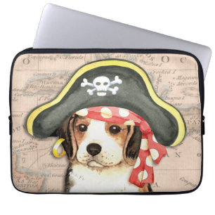 Housse Pour Ordinateur Portable Beagle Casquette pirate