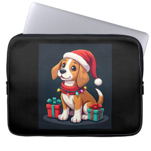 Housse Pour Ordinateur Portable Beagle Xmas Éclairage Santa Beagle Chien Noël Ta