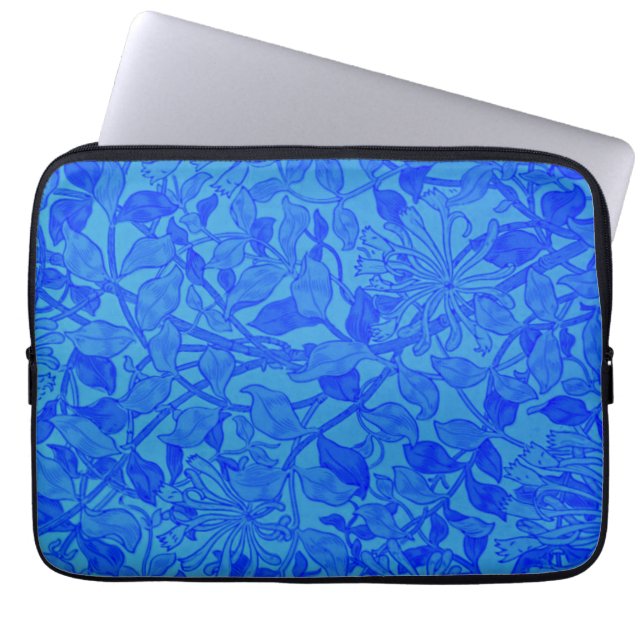 Housse Pour Ordinateur Portable Beau bleu indigo honeysuckle motif (Devant)