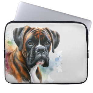 Housse Pour Ordinateur Portable Beau Boxer en Aquarelle