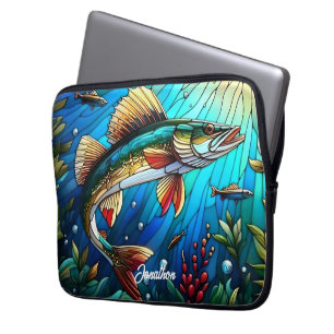 Housse Pour Ordinateur Portable Beau brochet de walleye dans le lac