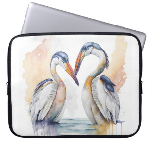 Housse Pour Ordinateur Portable Beau Couple pélican, Obligations d'amour pélicans