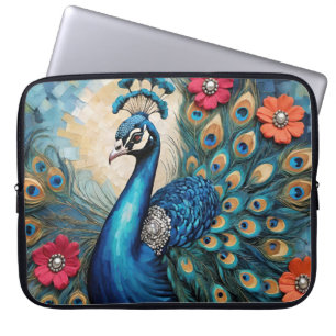 Housse Pour Ordinateur Portable Beau paon Regal avec Gems