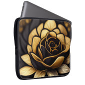 HOUSSE POUR ORDINATEUR PORTABLE BEAU ROSE NOIR & OR (Devant droit)