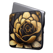 HOUSSE POUR ORDINATEUR PORTABLE BEAU ROSE NOIR & OR (devant gauche)