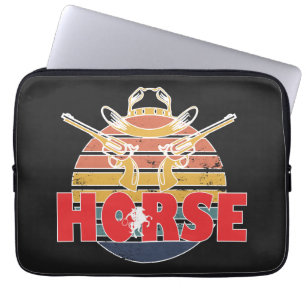 Housse Pour Ordinateur Portable Beauté et grâce des chevaux Vintage équestre