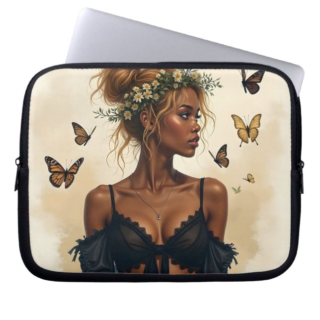 Housse Pour Ordinateur Portable Beauté éthérée en fleurs (Devant)