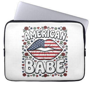 Housse Pour Ordinateur Portable Bébé Américain Design de gravure vintage patriotiq