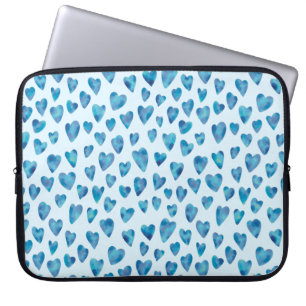 Housse Pour Ordinateur Portable Bébé bleu coeur aquarelle poche ordinateur portabl