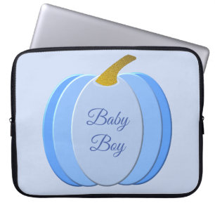 Housse Pour Ordinateur Portable Bébé Bleu mignon Citrouille Personnalisé