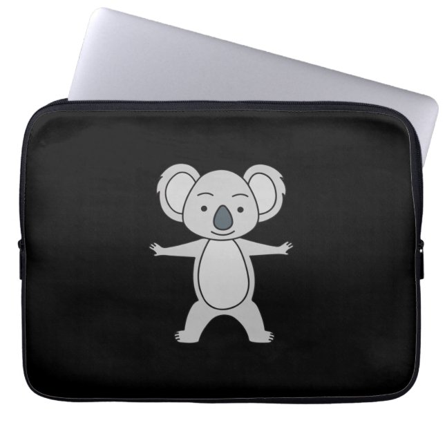 Housse Pour Ordinateur Portable Bébé mignon Koala Avec Un Sourire Debout (Devant)