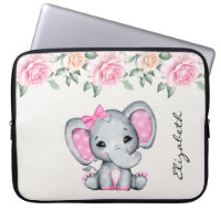 Bébé rose mignon éléphant et frontière Rose