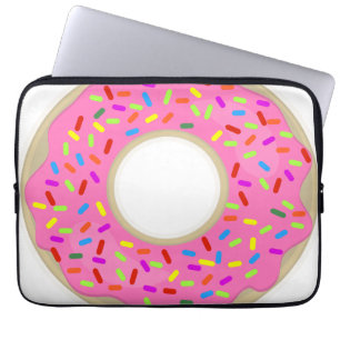 Housse Pour Ordinateur Portable Beignet mignon de givrage rose