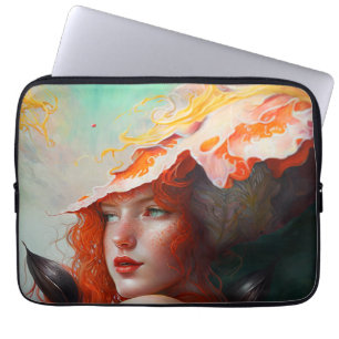 Housse Pour Ordinateur Portable Belle artiste Abstraite Red Haired Ginger Girl