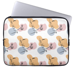 Housse Pour Ordinateur Portable belle femme line art