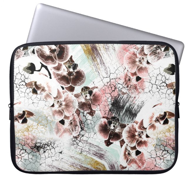 Housse Pour Ordinateur Portable Belle orchidée stylisée (Devant)