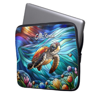 Housse Pour Ordinateur Portable Belle Petite Tortue De Mer En Mer Colorée