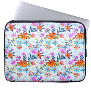 Housse Pour Ordinateur Portable Belles Fleurs Et Motif Feuille