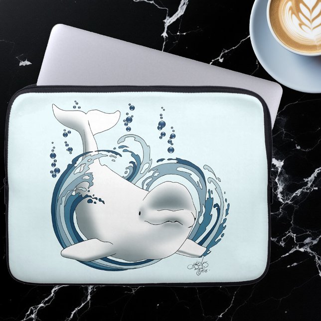 Housse Pour Ordinateur Portable Beluga Whale Blue (Créateur téléchargé)