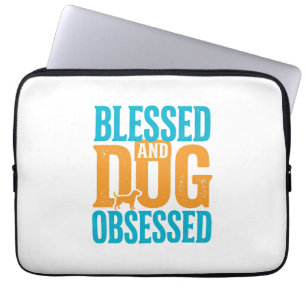 Housse Pour Ordinateur Portable Béni et obsédé de chien Design vintage pour amoure