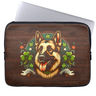 Housse Pour Ordinateur Portable Berger allemand St Patrick's Day Berger chien cade
