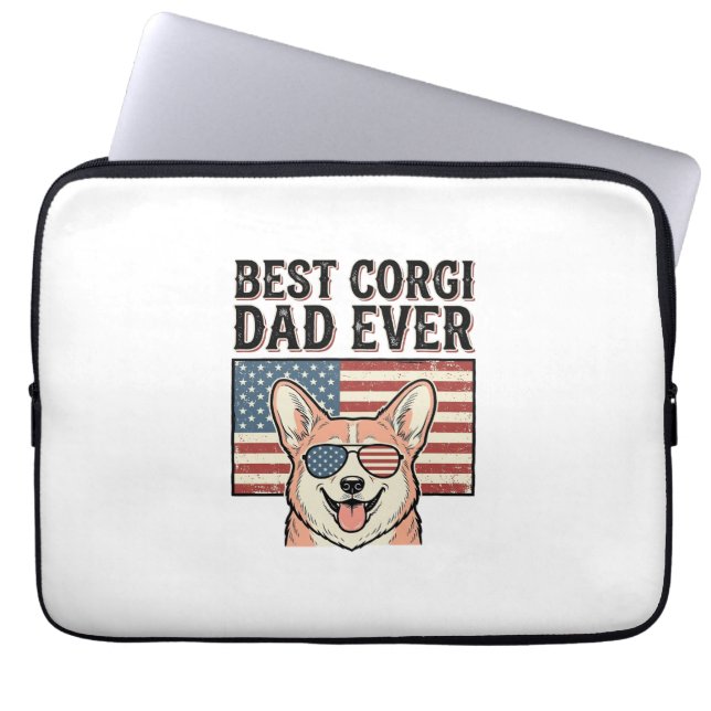Housse Pour Ordinateur Portable Best Corgi Dad Ever Patriotic Vintage Dog Shirt_1 (Devant)