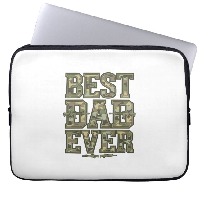Housse Pour Ordinateur Portable Best Dad Ever Camo Vintage Engraving Design_1 (Devant)