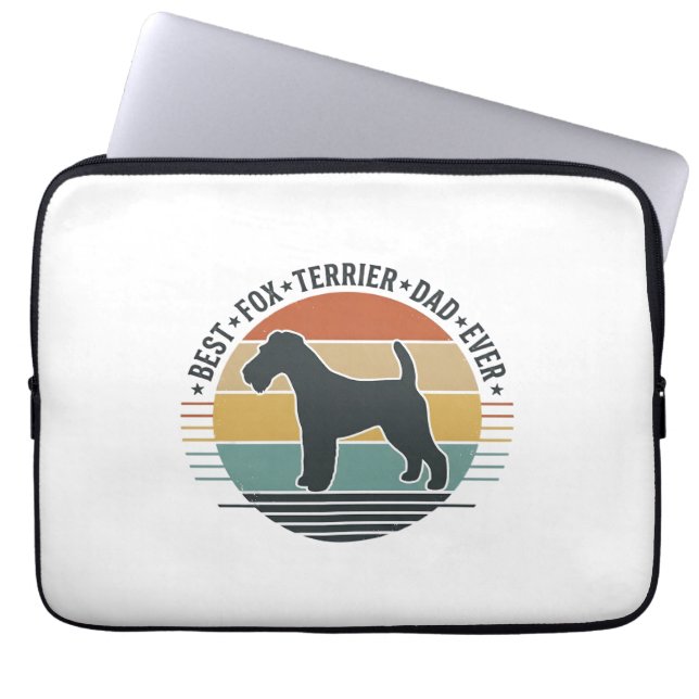 Housse Pour Ordinateur Portable Best Fox Terrier Dad Ever Vintage Dog Shirt_1 (Devant)