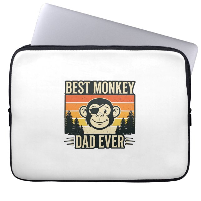 Housse Pour Ordinateur Portable Best Monkey Dad Ever Vintage Monkey Father Shirt_1 (Devant)