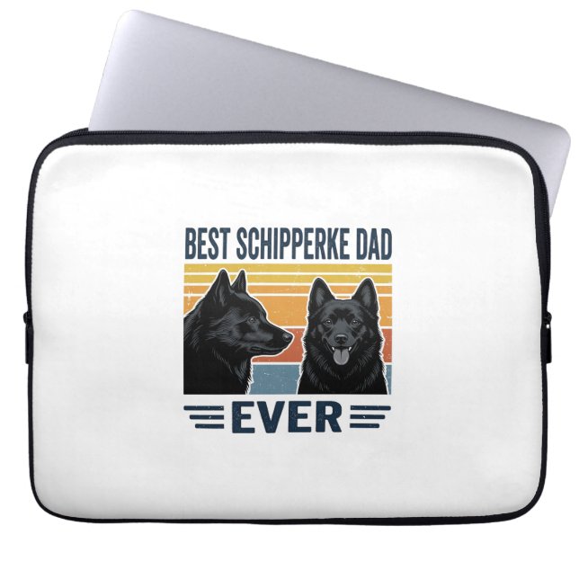 Housse Pour Ordinateur Portable Best Schipperke Dad Ever Retro Dog Vector Design_1 (Devant)