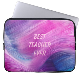 Housse Pour Ordinateur Portable Best Teacher Ever Pastel Swirl
