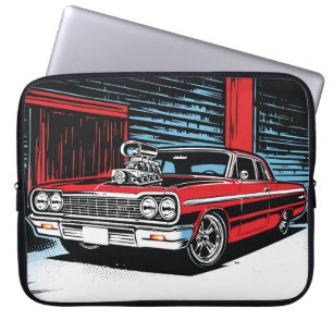 Housse Pour Ordinateur Portable Bête de Garage Cruiser Pop Art Rouge