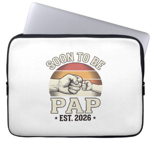 Housse Pour Ordinateur Portable Bientôt Papa 2026 Vintage Bébé Poing Design_