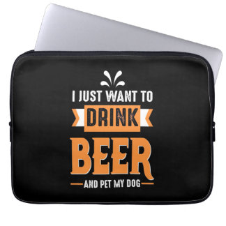 Housse Pour Ordinateur Portable Bière buveuse Bière et chien