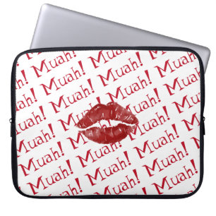 Housse Pour Ordinateur Portable Big Kiss Red Lips Muah